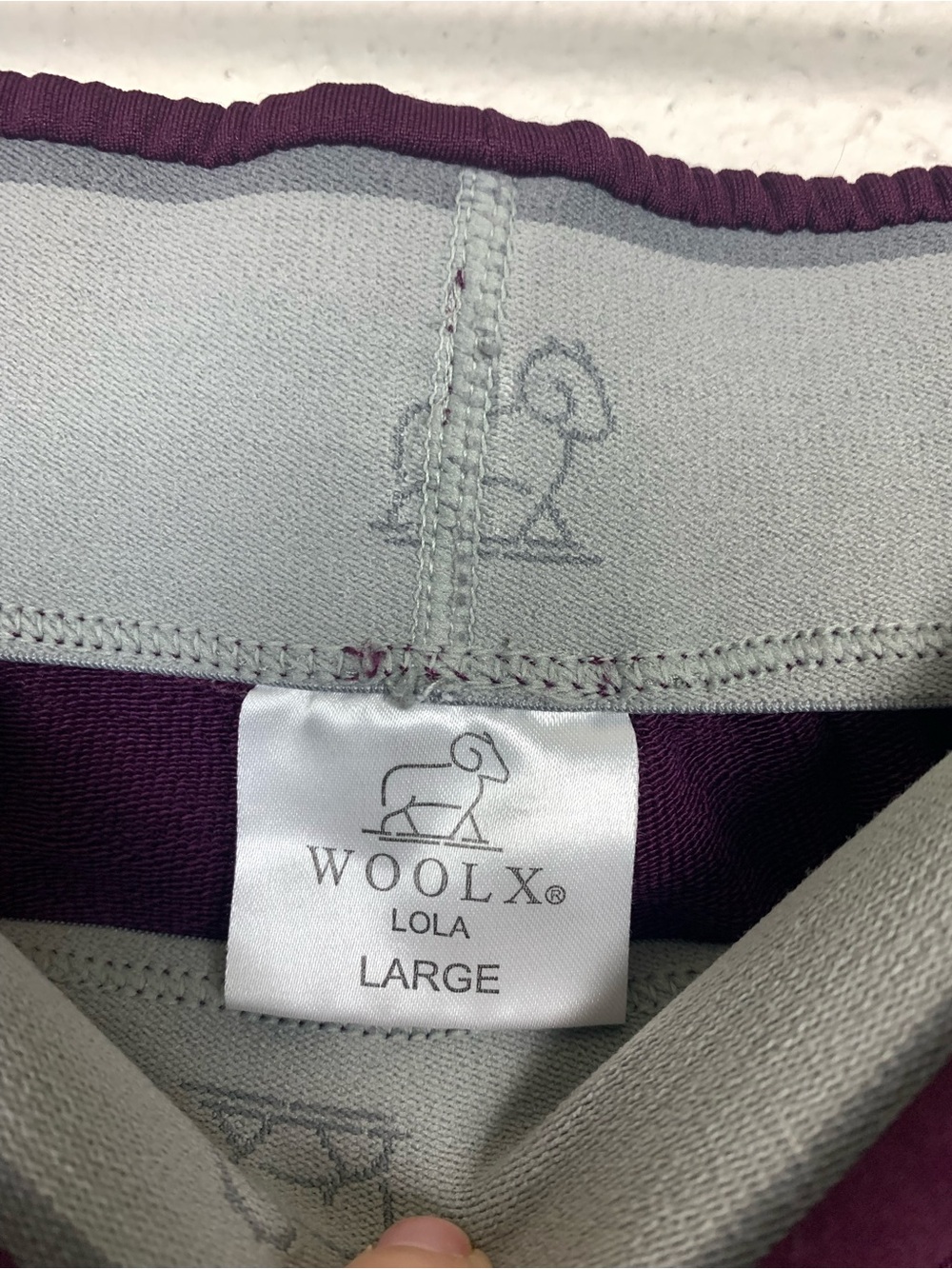 Woolx Lola merino wool purple joggers size large - Picture 3 of 7
